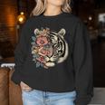 Floral Tiger Girls Flowers Tiger Face For Tigers Lover Women Sweatshirt Unique Gifts