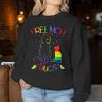 Free Mom Hugs Lgbt Pride Mama Cat Rainbow Cute Women Sweatshirt Unique Gifts
