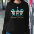 Gnomes Wine Drinking Happy New Year Western Gnomes Women Sweatshirt Personalized Gifts