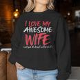 Husband Saying Awesome From Wife For Fathers Day Women Sweatshirt Unique Gifts