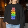 Lgbt Cat Stack Rainbow Gay Pride Anime For Cat Lover Women Sweatshirt Unique Gifts