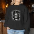 Gato Gatos Fase Lunar Luna Gatito Espiritual Místico Cuello Sudadera Mujer Regalos divertidos