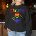 Gay Alien Lgbtq Pride Colorful Rainbow Sign Women Sweatshirt Unique Gifts