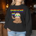 Gay Pride Sloth Rainbow Flag Ally Lgbt Transgender Women Sweatshirt Unique Gifts