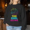 This Girl Glows Cute Girls Tie Dye Party Team Women Sweatshirt Unique Gifts