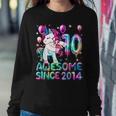 Girls Double Digits 10 Year Old 10Th Birthday Girl Unicorn Women Sweatshirt Unique Gifts