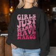 Girls Just Wanna Have Margs Retro Groovy Cinco De Mayo Women Sweatshirt Unique Gifts