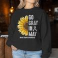 Go Gray In May Support Rainbow Brain Cancer Tumor Awareness Women Sweatshirt Funny Gifts