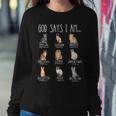 God Says I Am Cat Mom Ever Christian Jesus Bible Verse Women Sweatshirt Unique Gifts