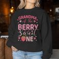 Grandma Of The Berry Sweet One Strawberry First Birthday Women Sweatshirt Funny Gifts