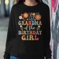 Grandma Of The Birthday Girl Groovy Themed Family Matching Women Sweatshirt Unique Gifts