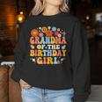 Grandma Of The Birthday Girl Groovy Themed Family Matching Women Sweatshirt Personalized Gifts