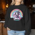 Grim Reaper Riding Unicorn Rainbow Heavy Metal Women Sweatshirt Personalized Gifts
