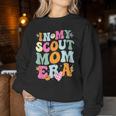 Groovy In My Scout Mom Era Scout Mom Retro Women Sweatshirt Personalized Gifts