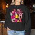 Groovy In My Softball Mom Era Life Game Day Vibes Mama Pink Women Sweatshirt Unique Gifts