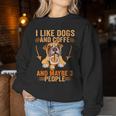 Me Gustan Los Perros Café Talez 3 Personas Divertidas Perro Sarcástico Es Cuello Sudadera Mujer Regalos divertidos