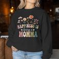 Happiness Is Being A Momma Floral Momma Mother's Day Women Sweatshirt Funny Gifts