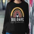 Happy 100Th Day Of School Teacher 100 Days Of School Rainbow Women Sweatshirt Unique Gifts