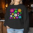 Happy Bright Daisies Daisy 60'S 70S Retro Vintage Hippie Women Sweatshirt Unique Gifts