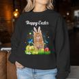 Happy Easter Day Bunny Cat Eggs Basket Cat Lover Women Sweatshirt Unique Gifts