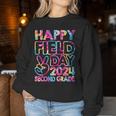 Happy Field Day 2024 Second Grade Field Trip Fun Day Tie Dye Women Sweatshirt Unique Gifts