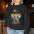 Happy Holi Festival India Hindu Colors Spring Woman Elephant Women Sweatshirt Unique Gifts