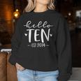 Hello Ten Est 2014 10-Year-Old 10Th Birthday Girl Women Sweatshirt Personalized Gifts