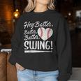 Hey Batter Swing Baseball Heart Mom Cute Women's Women Sweatshirt Personalized Gifts