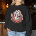 Horse Flowers Horses Lover Graphic For Boys Girls Women Sweatshirt Unique Gifts