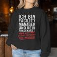 Ich Bin Facility Manager Und Kein Frauenarzt Janitory Sweatshirt Frauen Lustige Geschenke