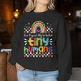It's A Good Day To Teach Tiny Humans Teacher Leopard Rainbow Women Sweatshirt Unique Gifts
