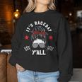 It's Race Day Y'all Checkered Flag Racing Messy Bun Pit Crew Women Sweatshirt Unique Gifts