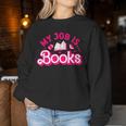 My Job Is Books Pink Retro Book Lovers Librarian Women Sweatshirt Funny Gifts