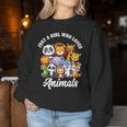 Just A Girl Who Loves Animals Wild Cute Zoo Animals Girls Women Sweatshirt Unique Gifts