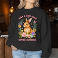 Just A Girl Who Loves Bunnies Easter Bunny Lover Women Sweatshirt Unique Gifts