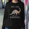Just A Girl Who Loves Dinosaurs Cute Floral Girls Ns Women Sweatshirt Unique Gifts