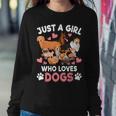 Just A Girl Who Loves Dogs Puppy Dog Lover Girls Toddlers Women Sweatshirt Personalized Gifts