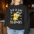 Just A Girl Who Loves Ducks Lovers Outfits Kawaii Animals Women Sweatshirt Personalized Gifts