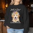 Just A Girl Who Loves Golden Retrievers Girls Who Love Dogs Women Sweatshirt Funny Gifts