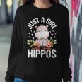 Just A Girl Who Loves Hippos Hippopotamus Hippo Lover Women Sweatshirt Unique Gifts