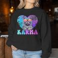 Karma Groovy Letters Concert Summer Heart Cat Lover Women Sweatshirt Funny Gifts