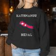 Kathmandu Nepal Vintage Nepal Flag Map Women Sweatshirt Unique Gifts