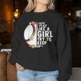 I Know I Play Like A Girl Try To Keep Up Baseball Girl Women Women Sweatshirt Unique Gifts