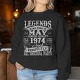 Legend Since May 1974 Vintage 50Th Birthday Women Sweatshirt Unique Gifts