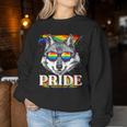 Lgbtq Pride Rainbow Wolf Pride Month Lgbt Wolf Lovers Women Sweatshirt Unique Gifts