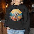 Lhasa Apso Puppy Dog Cute Flower Mountain Sunset Colorful Women Sweatshirt Unique Gifts