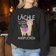 Llama Lächle Du Kannst Sie Nicht Anspcken Alpaca Lächle Du Kannst Sie Nicht An S Sweatshirt Frauen Lustige Geschenke