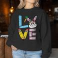 Love Easter Bunny Teacher Cute Rabbit Spring School Women Women Sweatshirt Funny Gifts