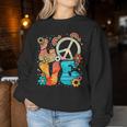 Love Peace Sign Floral Retro 70Er 80Er Jahre Kostüm Hippie Sweatshirt Frauen Lustige Geschenke