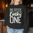 Lucky One First Birthday Big Sister Family St Patrick's Day Women Sweatshirt Personalized Gifts